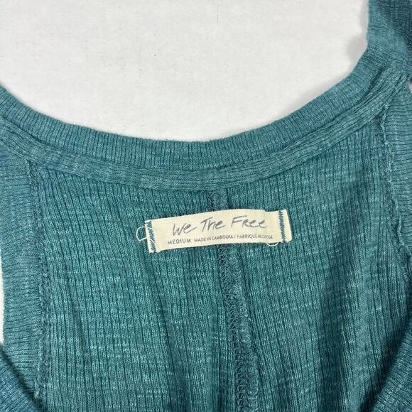 We The Free People Crush On You Tank Top Teal Sleeveless V-Neck Relaxed Fit M - Picture 4 of 10